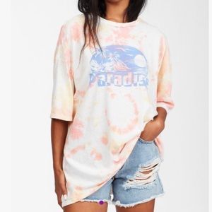 NEW Billabong Paradise Sun & Sea Oversized Tie Dye T-Shirt